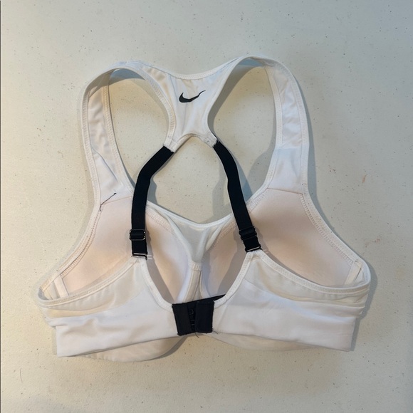 Nike Dri-Fit Alpha padded adjustable racerback running sports bra white black XS - Picture 5 of 9